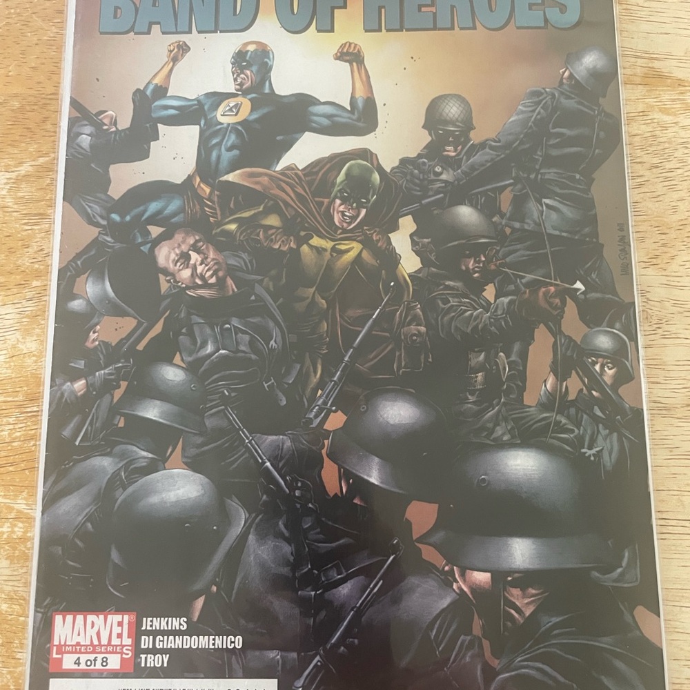 Marvel Band of Heroes Comic Cover - Blue, Yellow, Black
